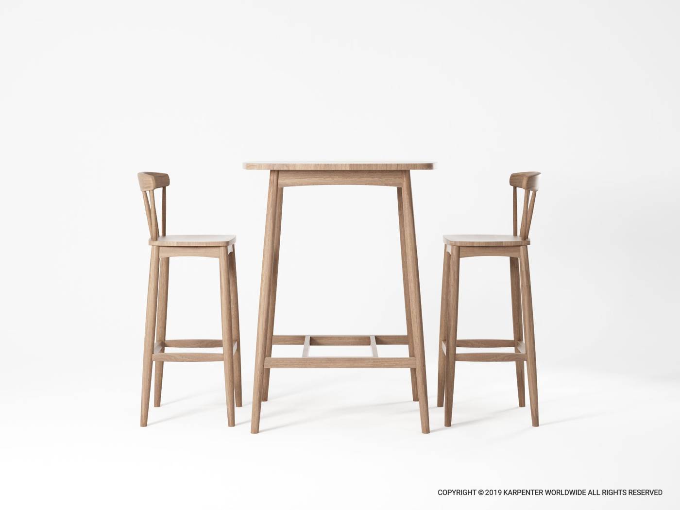 Twist Counter Stool - White Oak