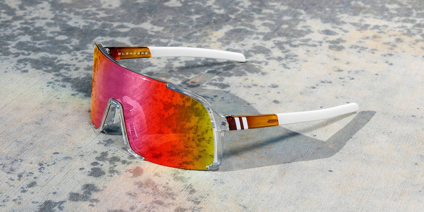 Future Ruler Polarized Sunglasses - Sunset Rainbow Lens & Clear Frame
