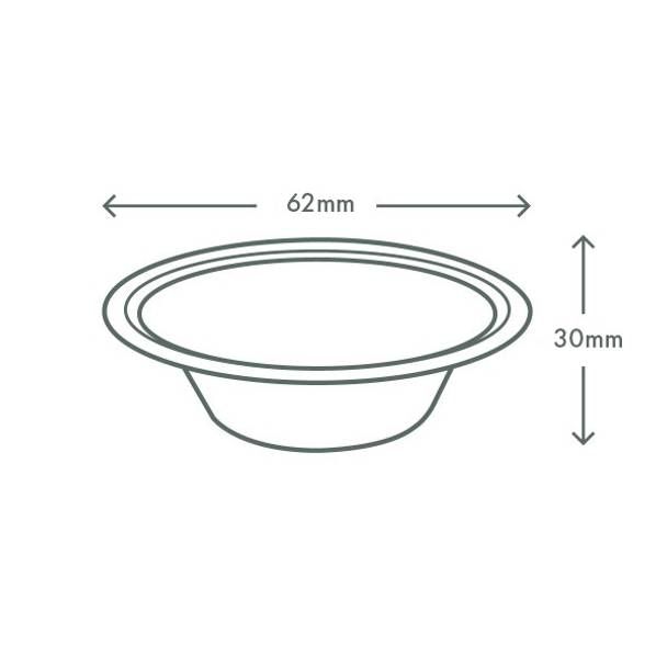 2oz (60ml) Bagasse Sauce Pot - White