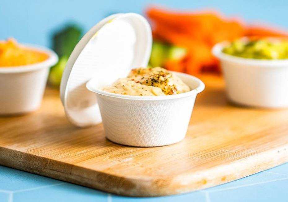 2oz (60ml) Sauce Pot - Plant Fibre - PFAS Free - White