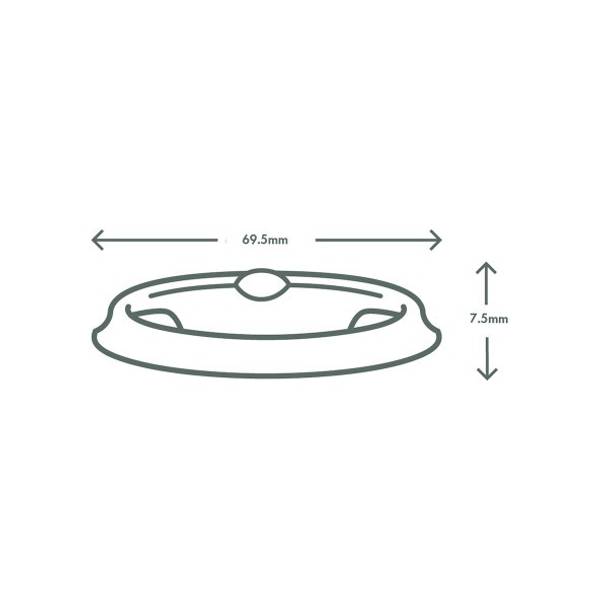 Bagasse Sauce Pot Lid - White (fits 2oz plant fibre pot)