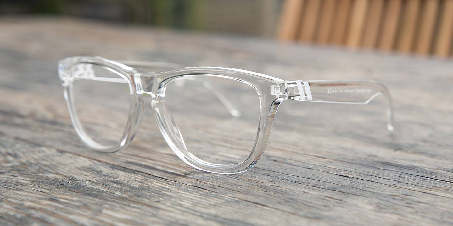 Natty McNasty RX Sunglasses Polarized Sky Blue Mirror Lens & Crystal Clear Round Frame