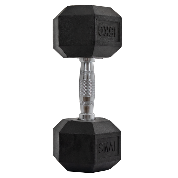 25KG Rubber Hex Dumbbells - Classic (Pair)