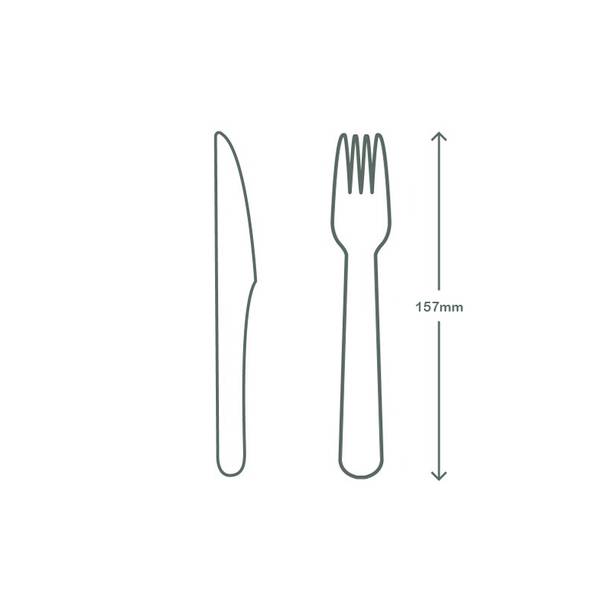 16cm Compostable Paper Cutlery Set - Knife, Fork, Napkin