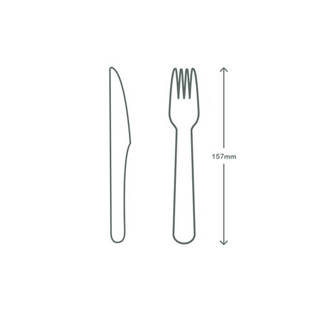 16cm High Grade Paper Cutlery Set - Knife, Fork, Napkin