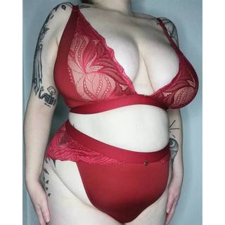 Scantilly Indulgence Bralette Red as worn by @that.grrl.possessed