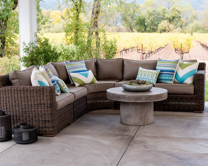 Sausalito Sectional Left-Arm Loveseat in Terra Wicker Terra