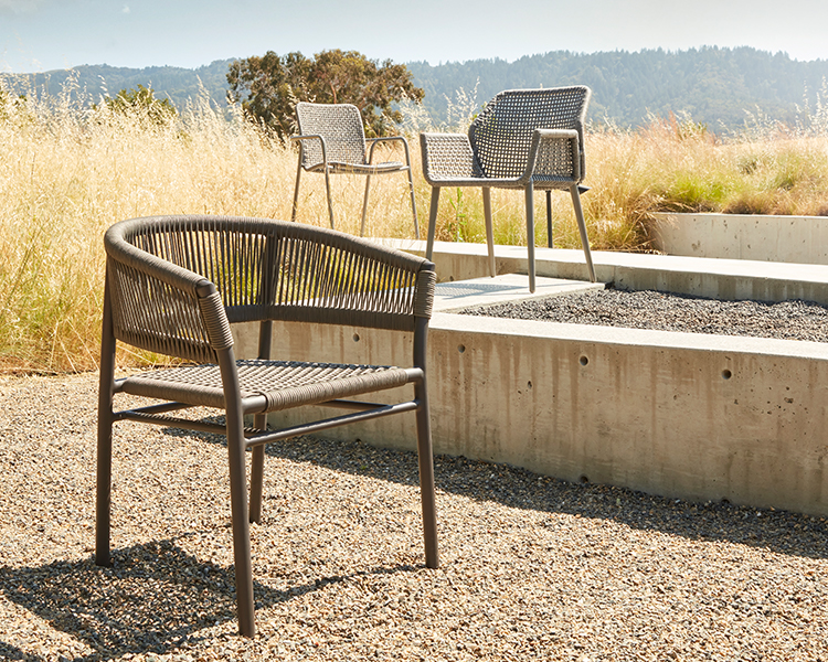 Atlantic Dining Chair in Quartz Grey Aluminum Terra Outdoor Living