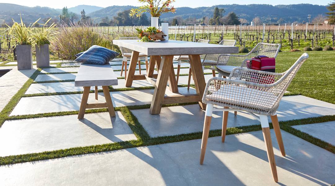 Concrete outdoor table and bench hotsell