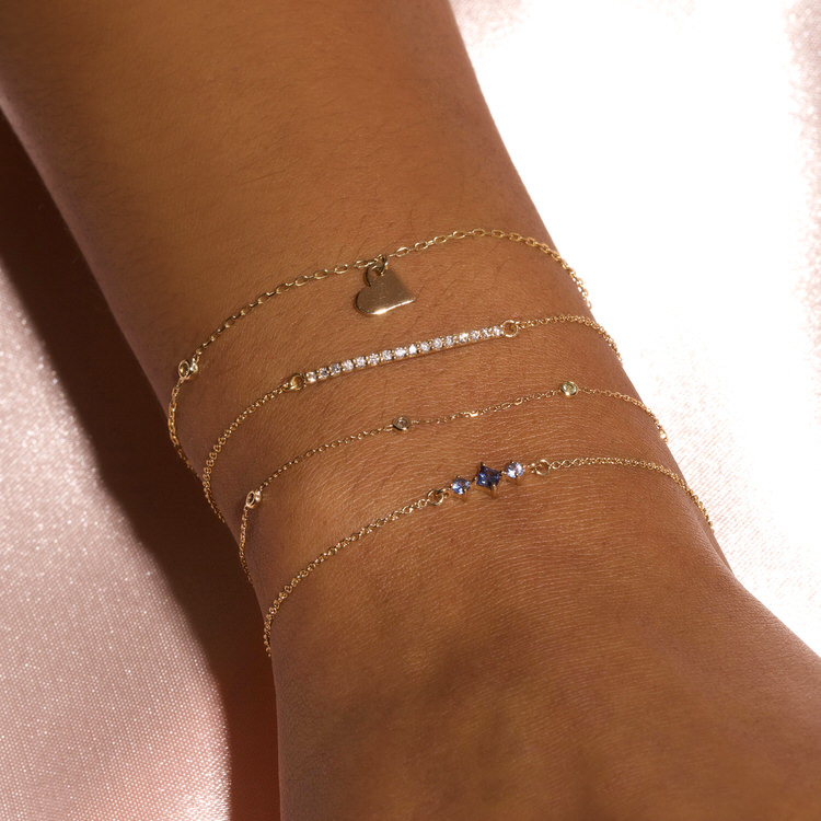 Tiny Pave Diamond Bar Bracelet – STONE AND STRAND