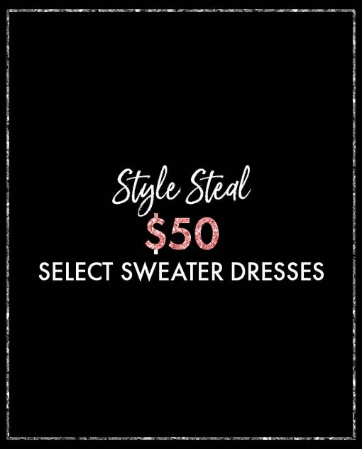 $50 select sweater dresses