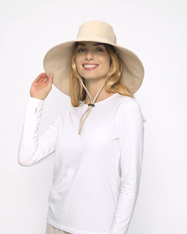 Ultra Wide Hat for women, UPF 50+ UV Protection Sun Hat Cotton Linen