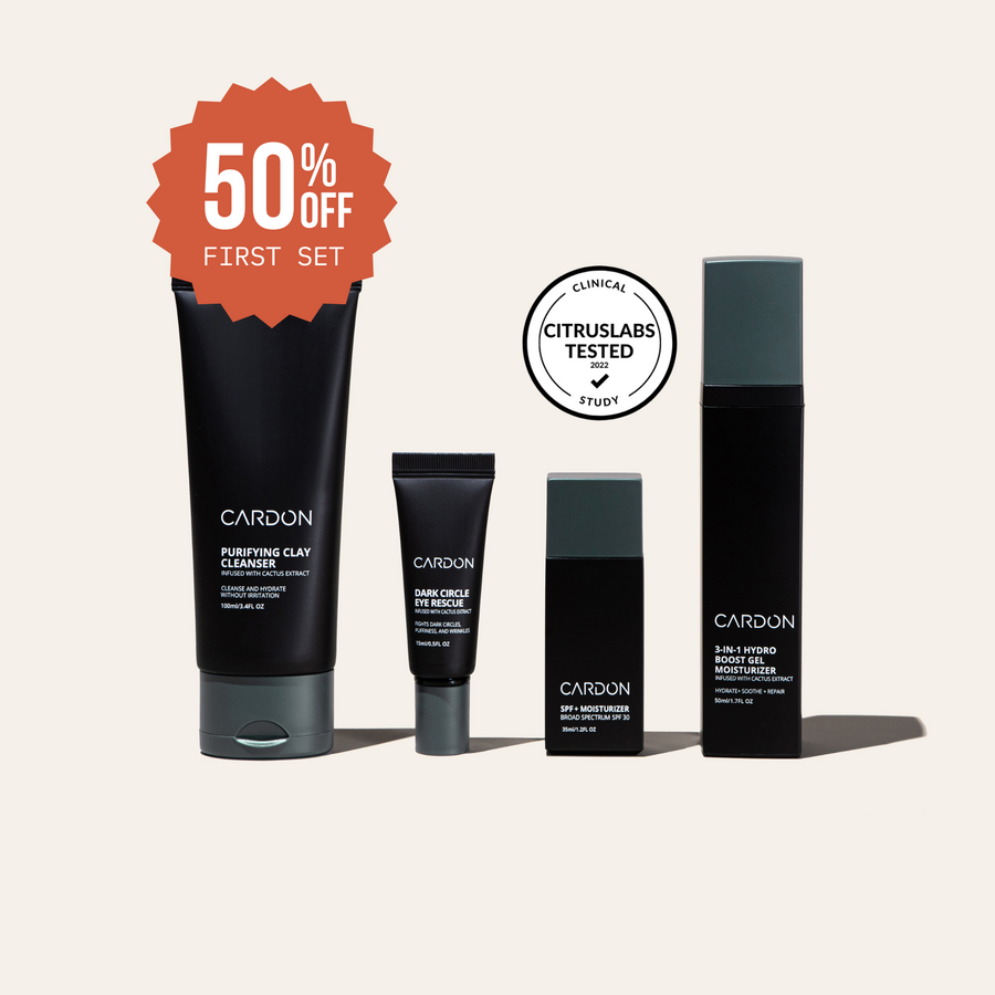 Cardon Skincare's Anti-Aging Skincare Routine for Men at a deep discount is just what you need to tackle fine lines, rough texture, and other signs of skin aging.