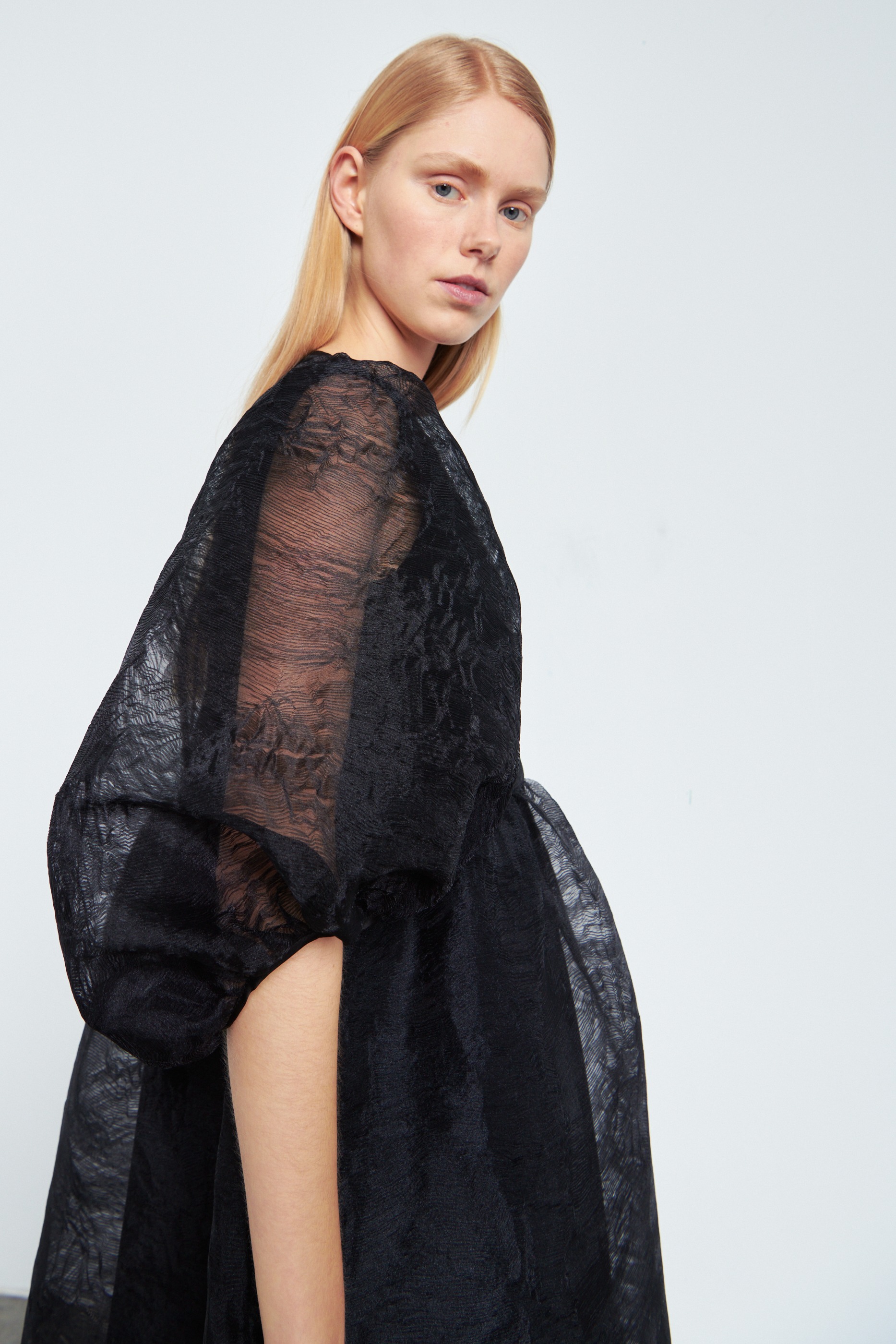 KARMEN | DRESS PLEATED ORGANZA BLACK