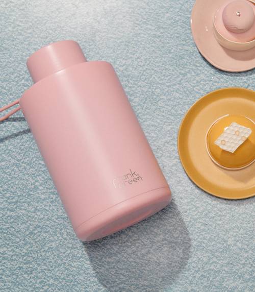 Ceramic Reusable Bottle with Straw Lid - Extra Large 68oz / 2,000ml