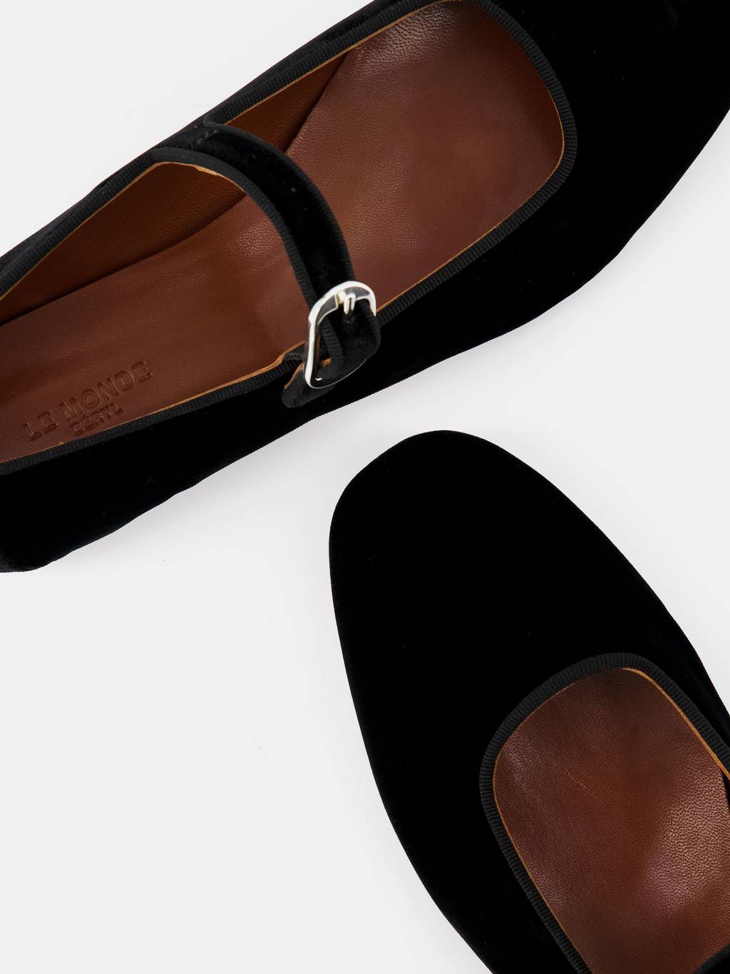 Perroquet Shoes Round Front Mary Janes - Black Velvet main image 0