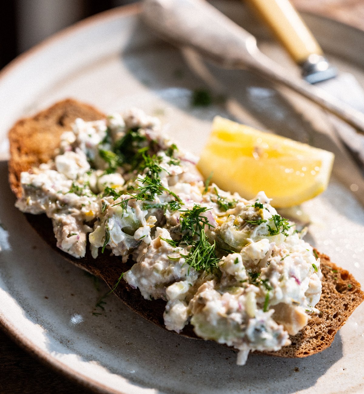 Rockfish Tinned Mackerel On Sourdough Bread with Feta Cheese
