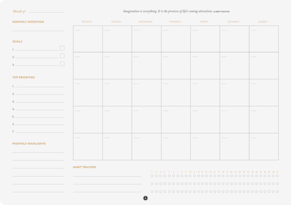 Productivity Monthly Desk Pad | Intelligent Change