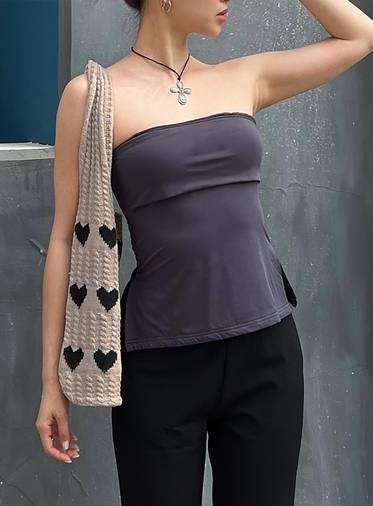 Strutter Strapless Top Slate