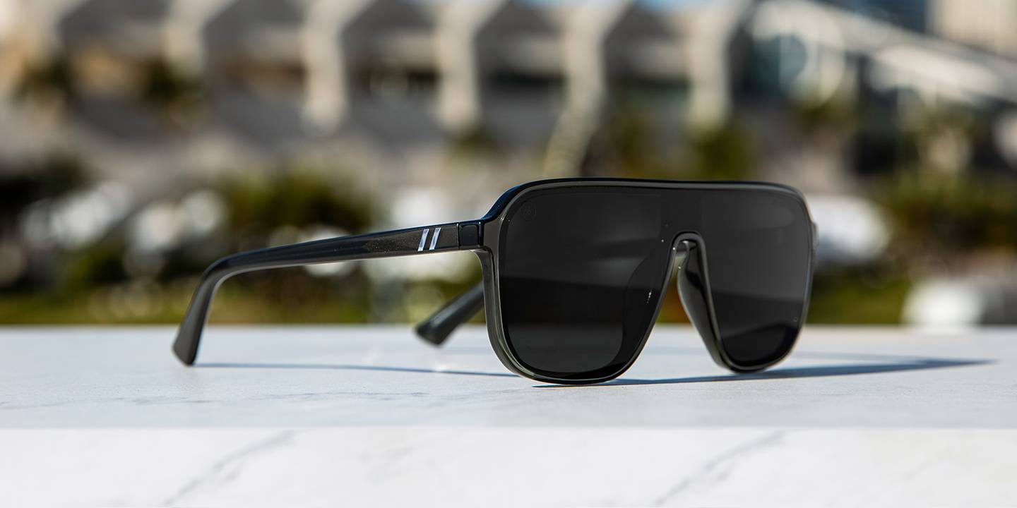 Nimble Beast Aviator Sunglasses Gloss Black Top Bar Frame & Smoke Lens