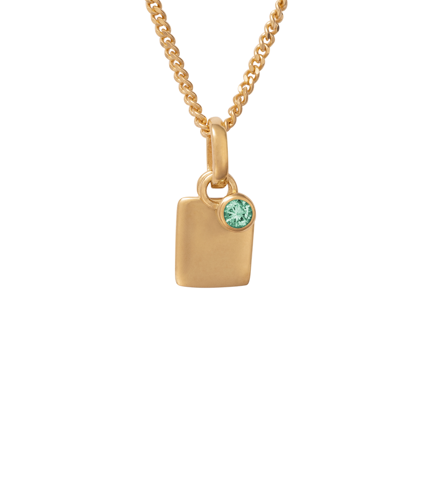 ENGRAVABLE BIRTHSTONE NECKLACE (18K GOLD VERMEIL)