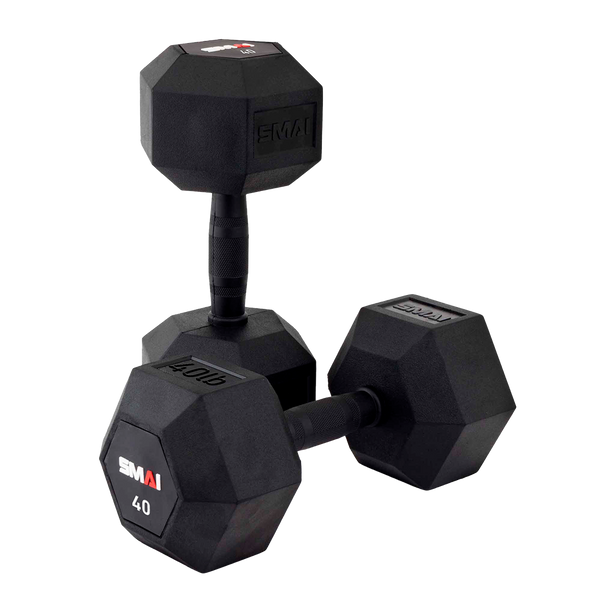 Rubber Hex Dumbbells (Pair)