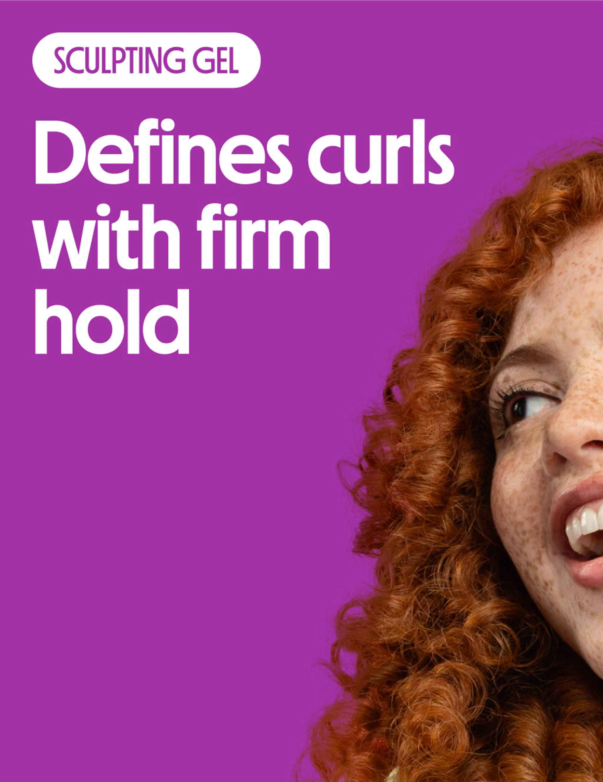 Defines curls with firm hold
