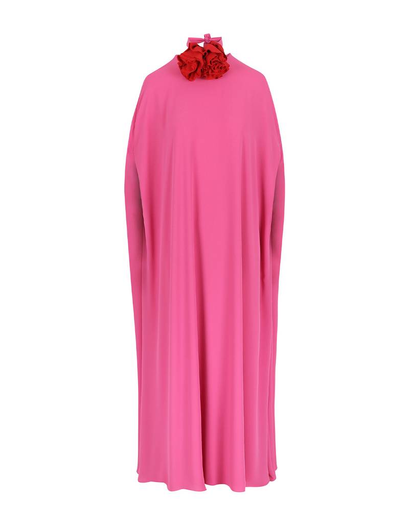 Bernadette Antwerp dress Eleonore in pink is cut from soft fabric and is floor-length. Georgette draping.