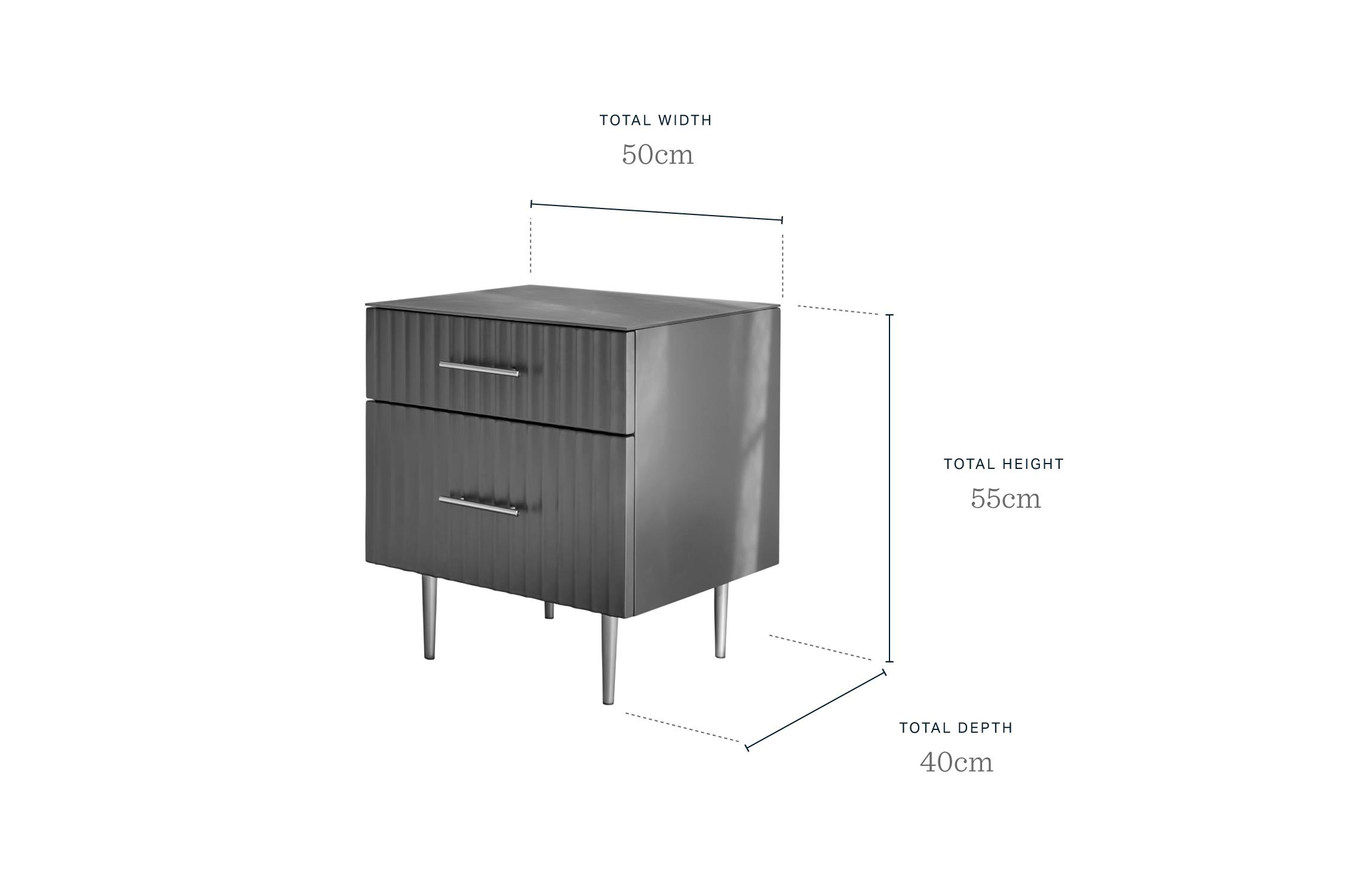 Albury Light Grey Bedside Table Bedside Tables