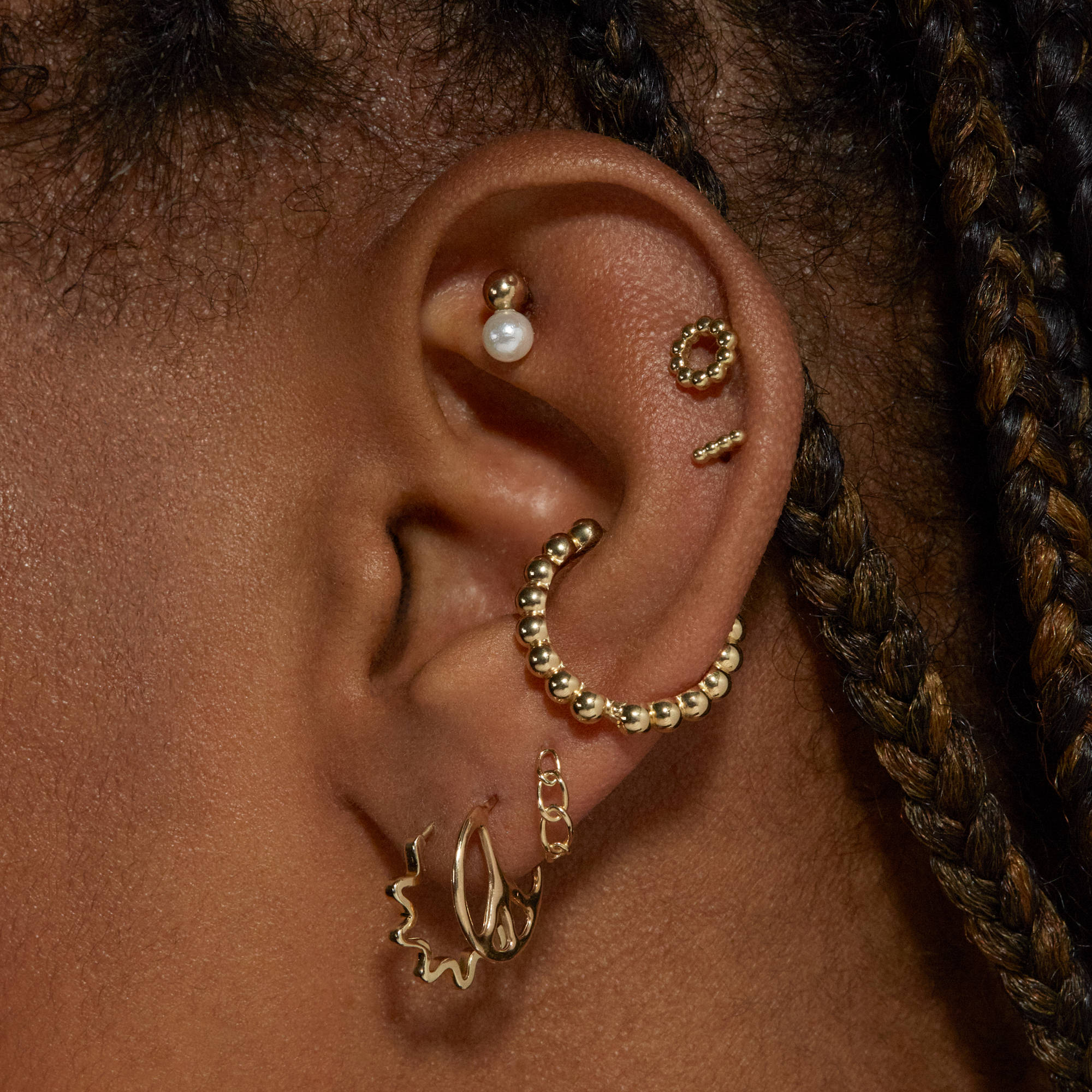 Gold Scribble Hoops – STONE AND STRAND