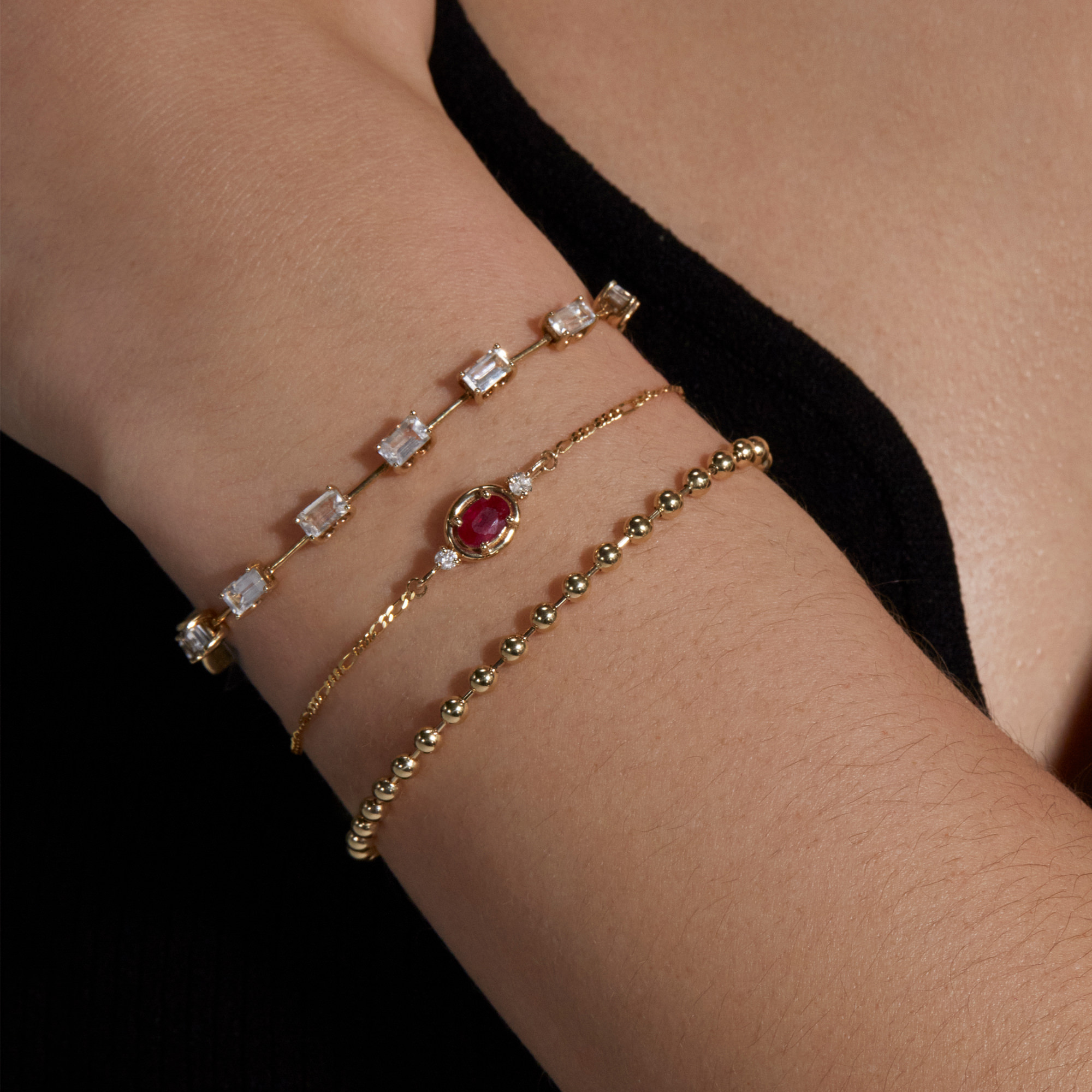 Ruby Diamond Bonbon Bracelet – STONE AND STRAND