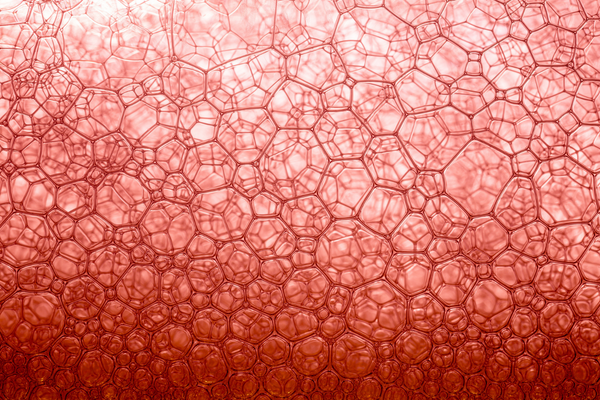 Pink bubble foam close-up