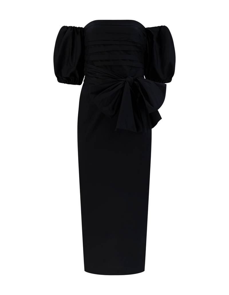 Bernadette Antwerp Dress Charlie is a cotton dress, featuring please, off-the-shoulder sleeves, and is ankle length.