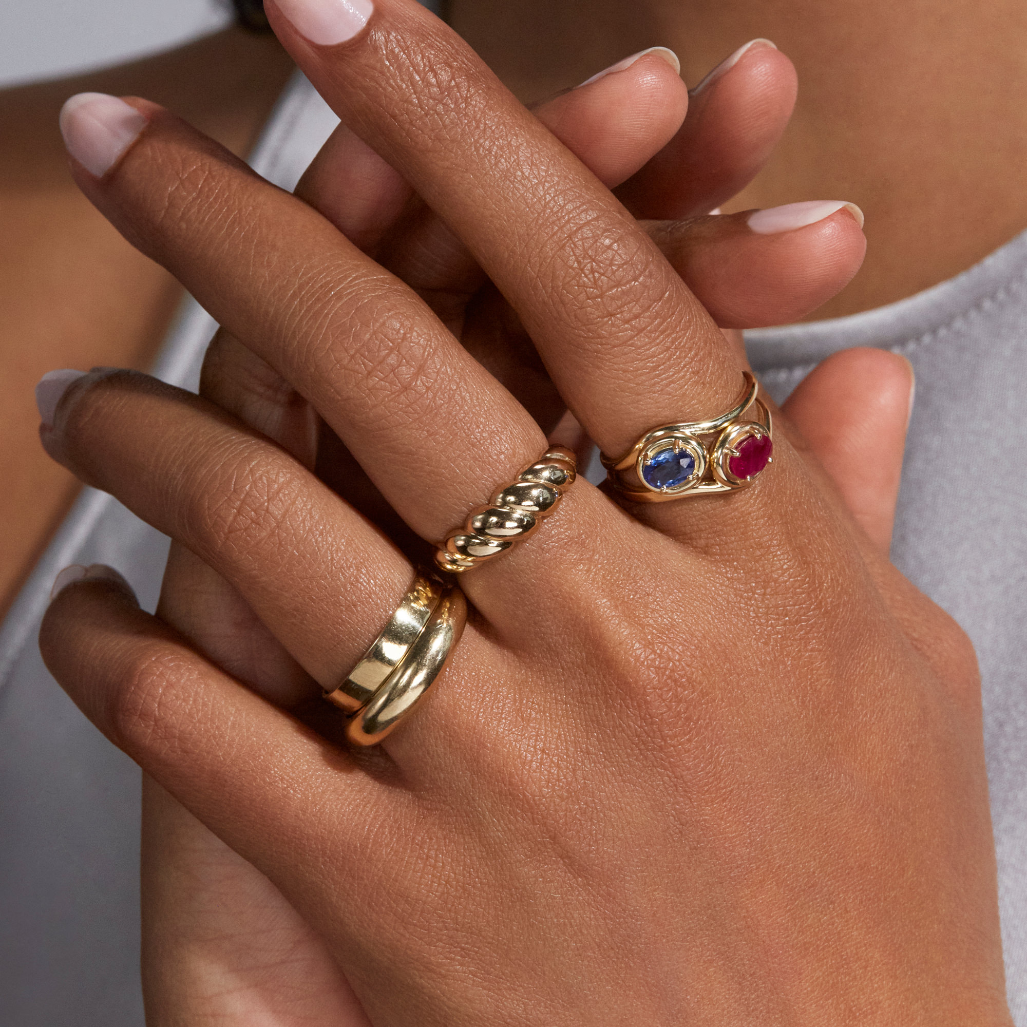 Sapphire Bonbon Merge Ring – STONE AND STRAND
