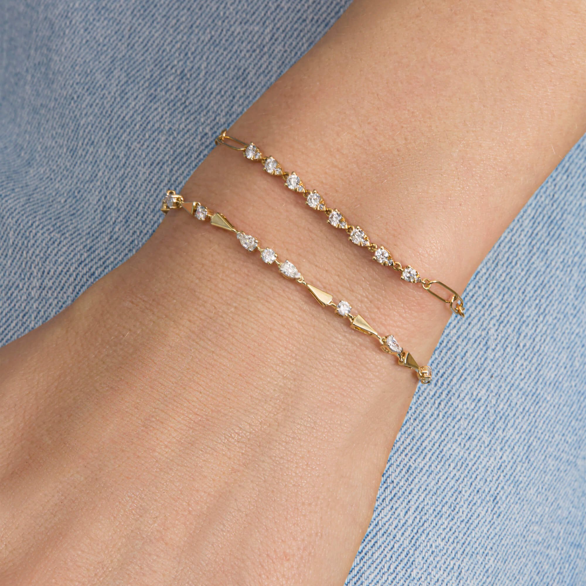 STONE AND STRAND 14Kゴールド&ダイヤモンド ブレスレット Diamond Gold Link Bracelet – STONE AND STRAND