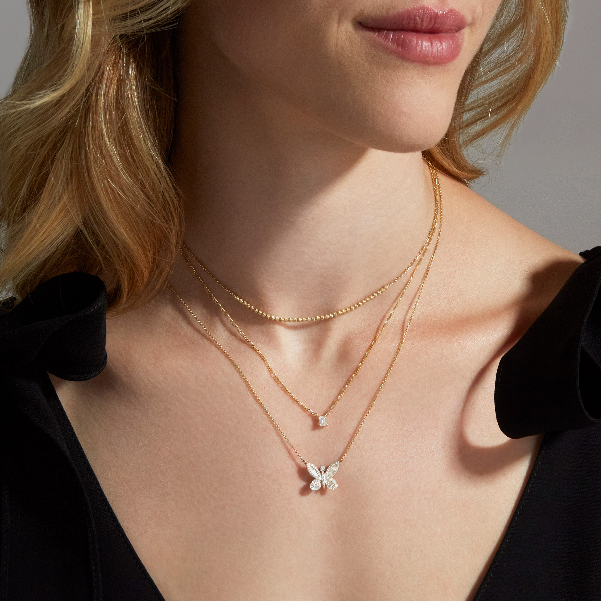 STONE AND STRAND Dainty Mirror Ball ネックレスダイヤモンド付 Tiny LAB-Created Diamond Mirror Necklace – STONE AND STRAND
