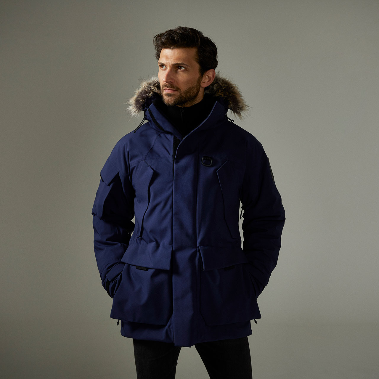 navy parka men