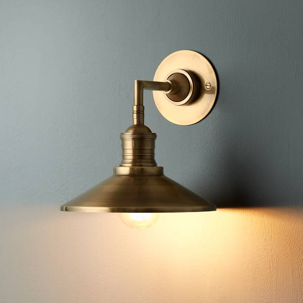 Dimmable Larger Blake picture light in antique brass finish