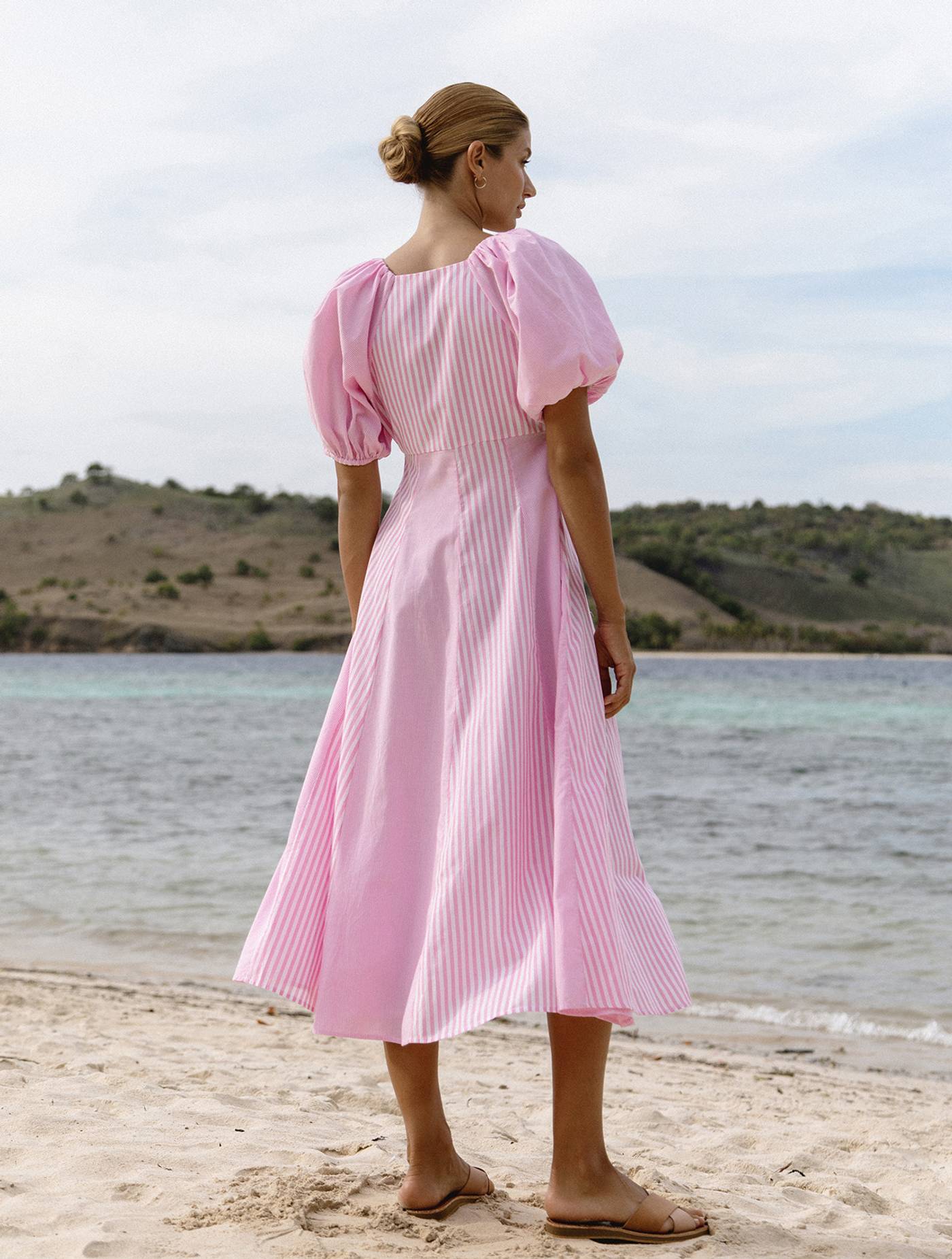 Brianna Dress - Pink Stripe