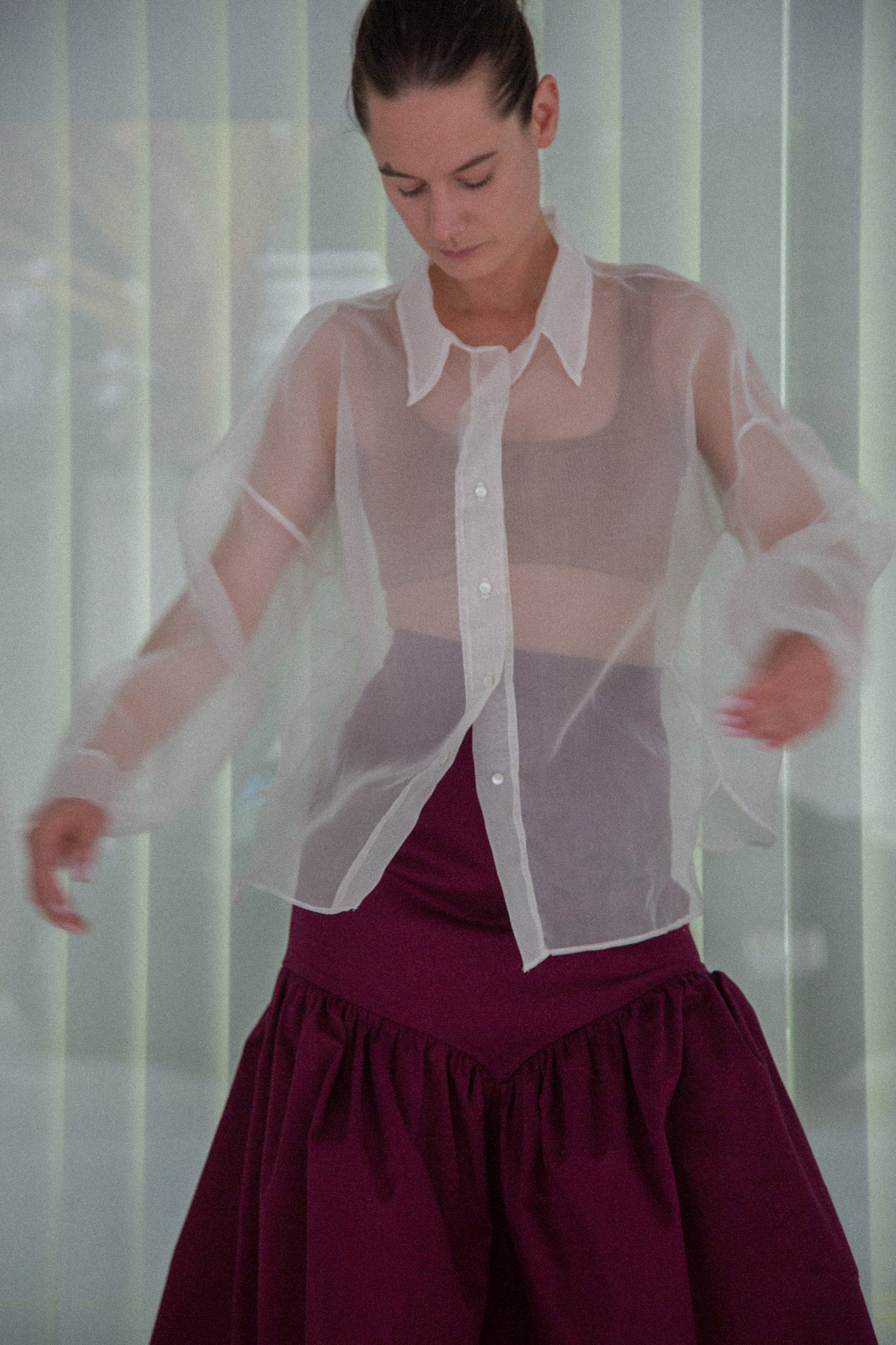 Product Image: Fora boyfriend shirt in Silk organza 