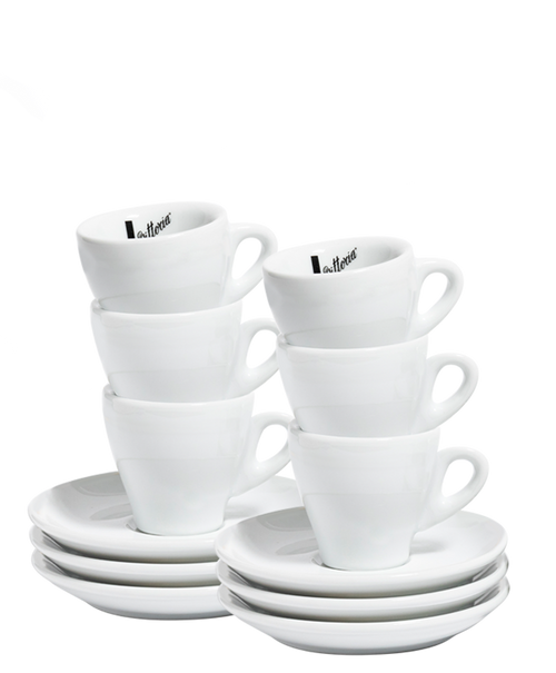 White with gold rim cup and saucer set - Espresso