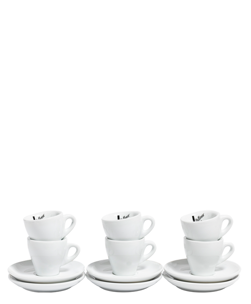White with gold rim cup and saucer set - Cappuccino
