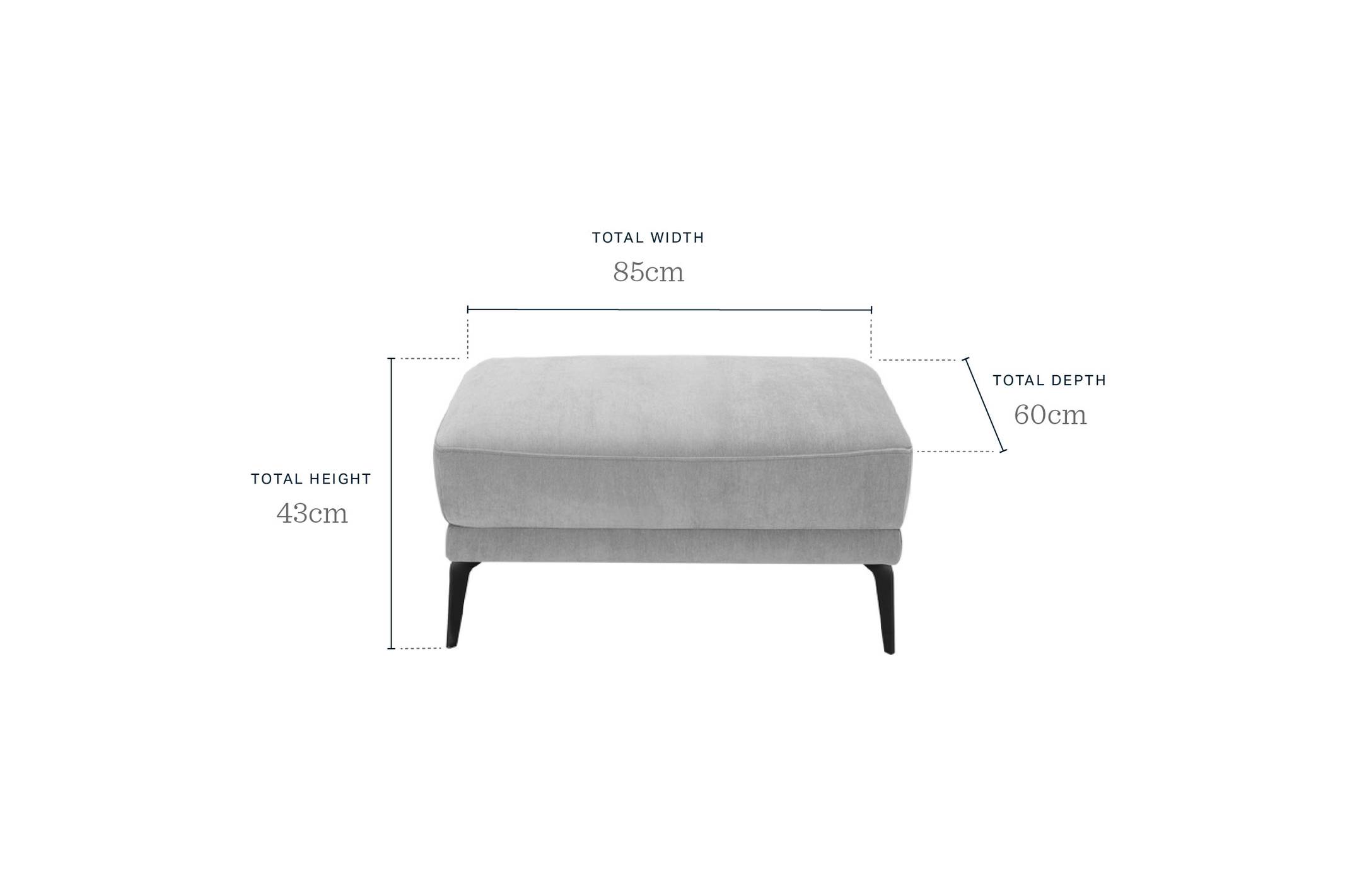 Brooks Light Grey Leather Footstool