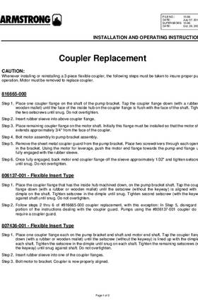 Armstrong Coupler Replacement