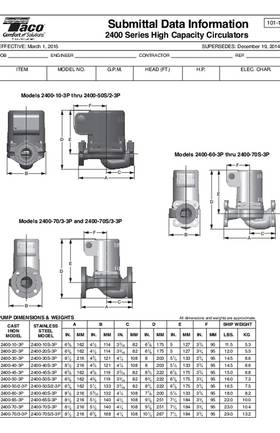 Taco 2400 Series Submittal