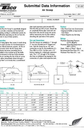 Taco Air Scoop Submittal