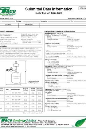 Taco Near Boiler Trim Kits Submittal
