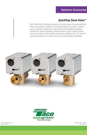 Taco QuickTop Zone Valve Catalog