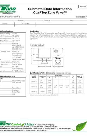Taco QuickTop Zone Valve Submittal