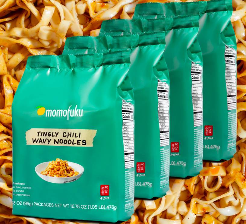 4 packs of tingly chili noodles